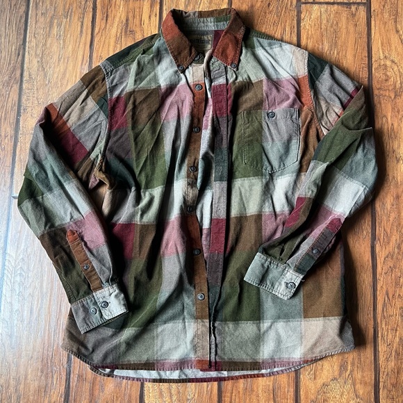 Plaid velvet button down - Picture 1 of 2